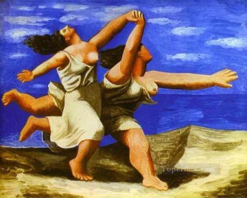 浜辺を走る女性たち 1922 キュビスト Oil Paintings